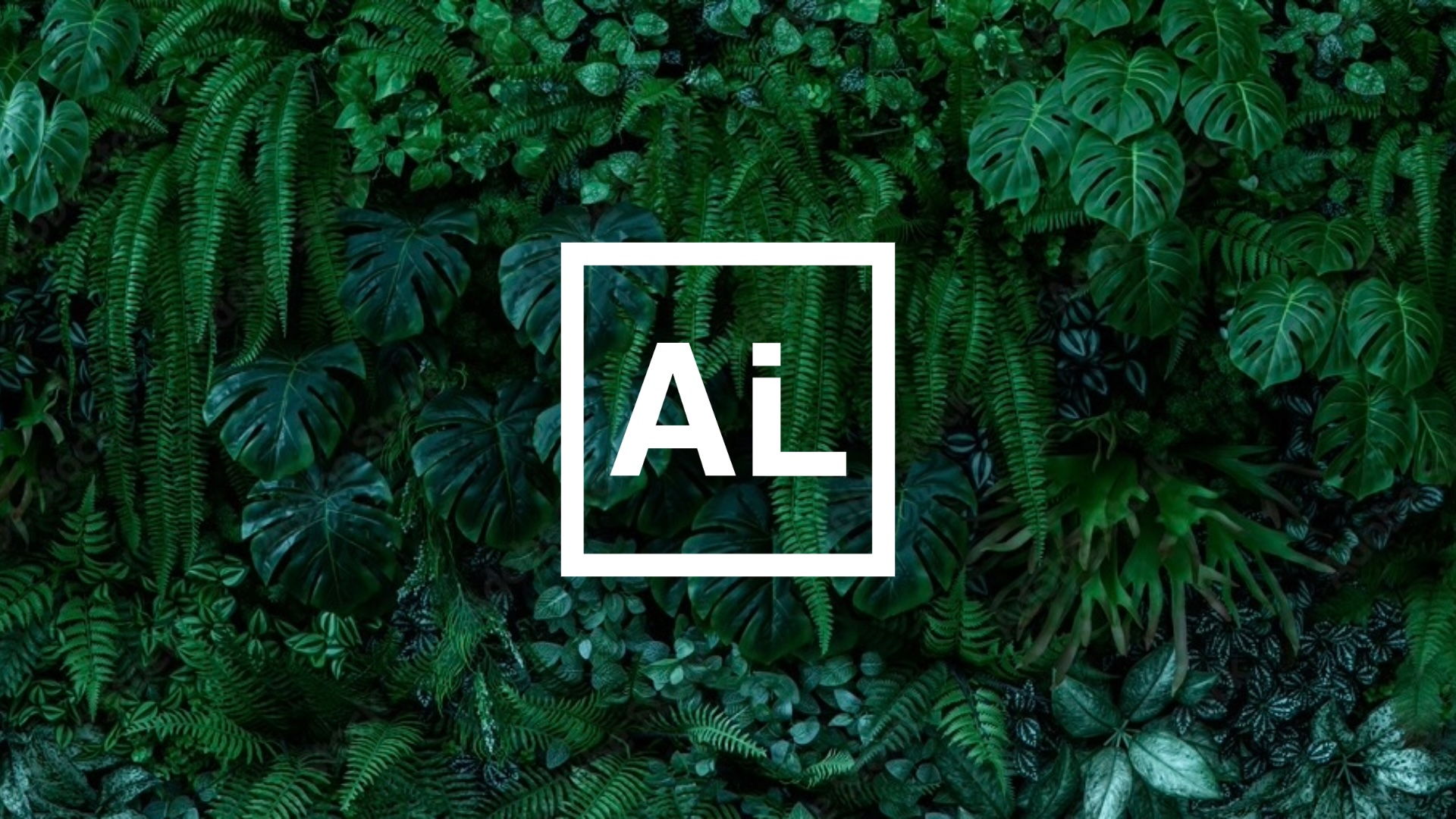 Lush tropical plants with Agentic Learning logo